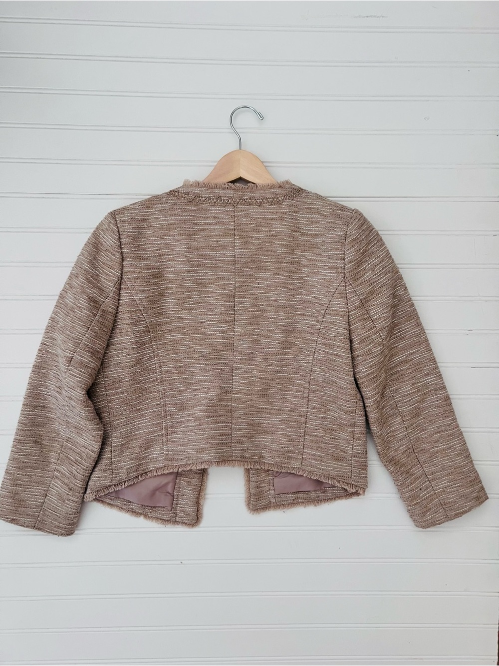 Frenchi Tweed Open Front Blazer - Picture 3 of 6